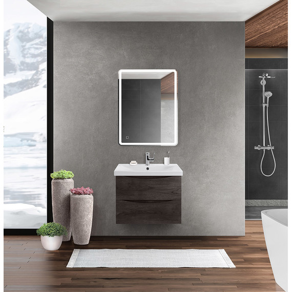 Тумба подвесная с раковиной BelBagno MARINO-CER-600-2C-SO-RNG-P 60 см, Rovere Nature Grigio фото 10