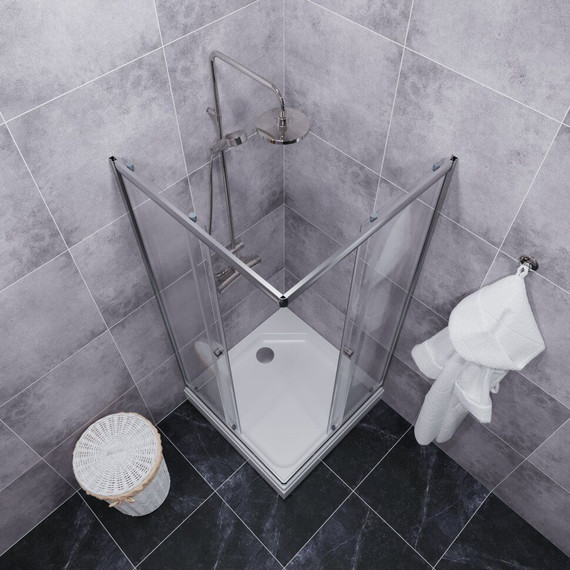 Душевое ограждение Triton Вента 80x80 см (с поддоном) хром/прозрачное фото 7