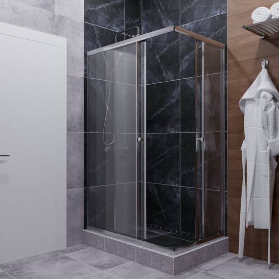 Душевое ограждение Triton Вента 120x80 см, хром/прозрачное фото 2