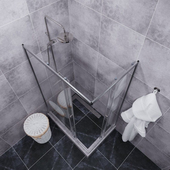 Душевое ограждение Triton Вента 100x80 см, хром/прозрачное фото 6