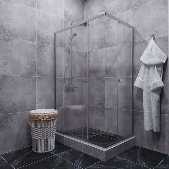 Душевое ограждение Triton Вента 100x80 см, хром/прозрачное фото 7