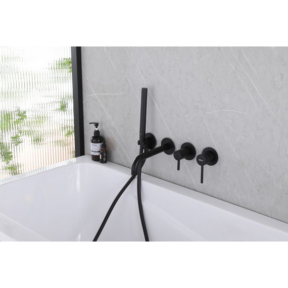Смеситель для ванны Abber Wasser Kreis AF8130B, чёрный матовый, Цвет производителя: чёрный матовый - 3 Смеситель для ванны Abber Wasser Kreis AF8130B, чёрный матовый, Цвет производителя: чёрный матовый фото 3