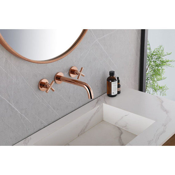 Смеситель для раковины настенный Abber Wasser Kreis AF81121RG (со скрытой частью) розовое золото, Цвет производителя: розовое золото фото 2