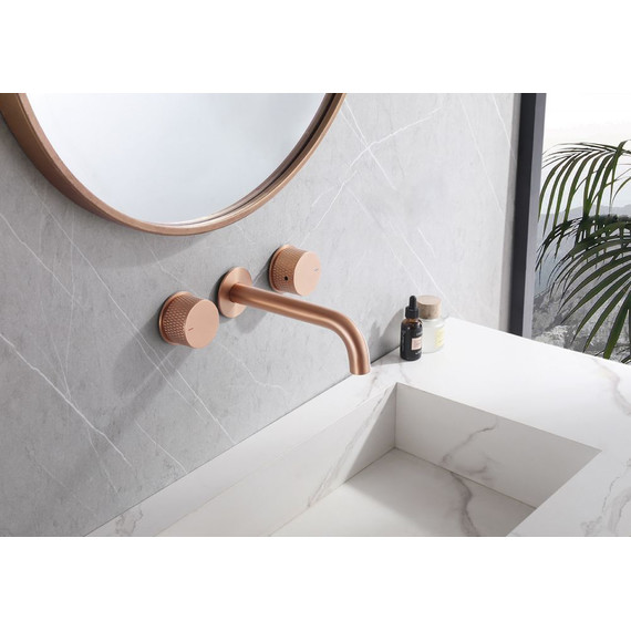 Смеситель для раковины настенный Abber Wasser Kreis AF81122MRG (со скрытой частью) розовое золото матовое, Цвет производителя: розовое золото матовое фото 2