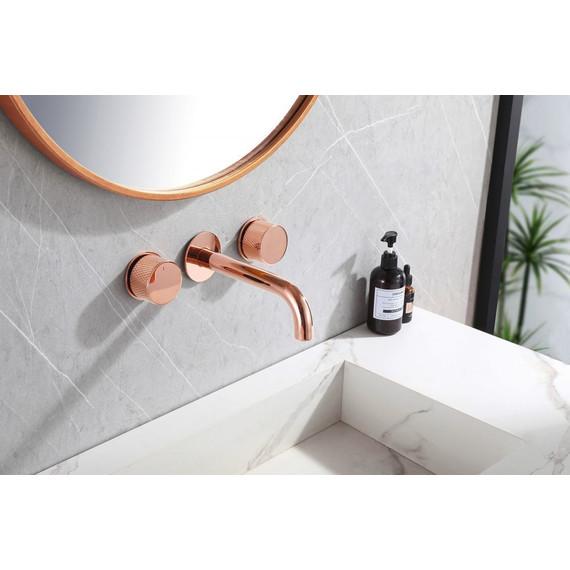 Смеситель для раковины настенный Abber Wasser Kreis AF81122RG (со скрытой частью) розовое золото, Цвет производителя: розовое золото фото 2