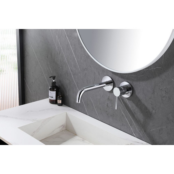 Смеситель для раковины настенный Abber Wasser Kreis AF8112 (со скрытой частью), Цвет производителя: хром фото 2