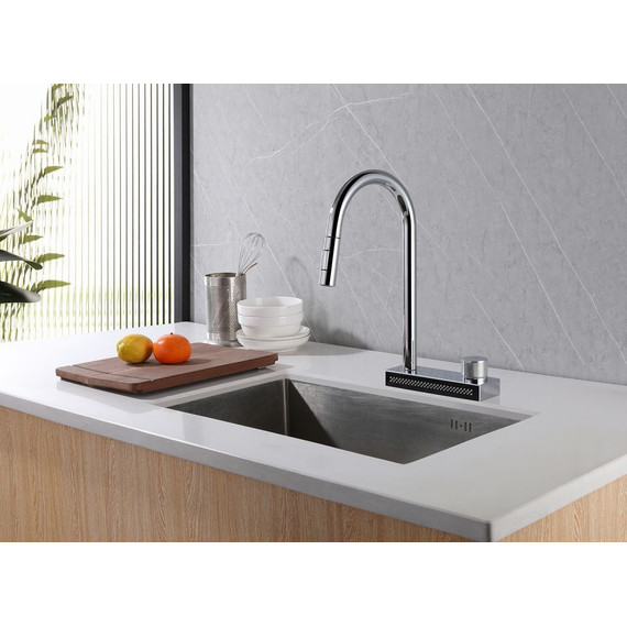 Смеситель для кухни Abber Wasser Kreis AF8114, с подключением фильтра и выдвижной лейкой,, Цвет производителя: хром фото 2