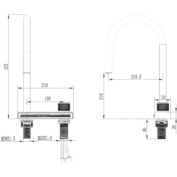 Смеситель для кухни Abber Wasser Kreis AF8114, с подключением фильтра и выдвижной лейкой,, Цвет производителя: хром фото 3