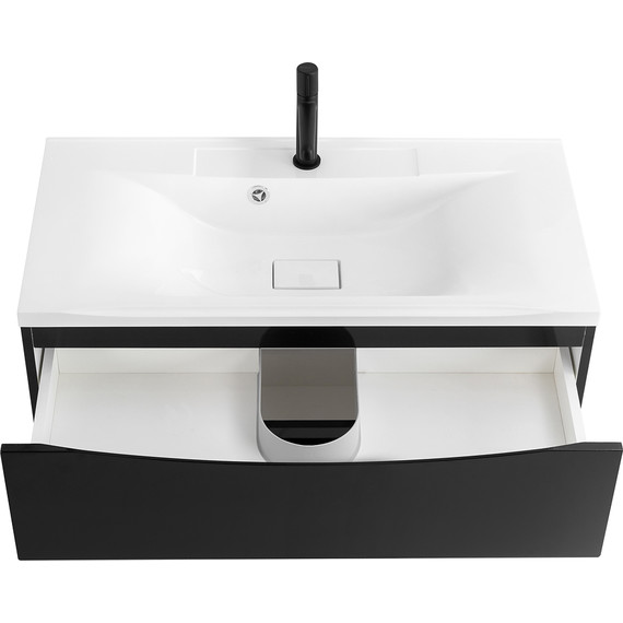 Тумба подвесная с раковиной BelBagno MARINO-900-2C-SO-NL-P 90 см, Nero Lucido (раковина BB900/450-LV-MR-PR) фото 7