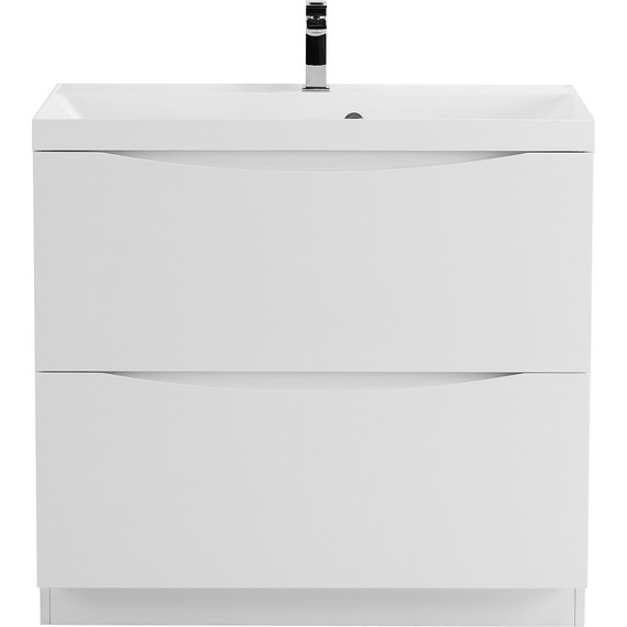 Тумба напольная с раковиной BelBagno MARINO-900-2C-PIA-BL-P 90 см, Bianco Lucido (раковина чёрная BB900/450-LV-ART-AST-NERO) фото 6