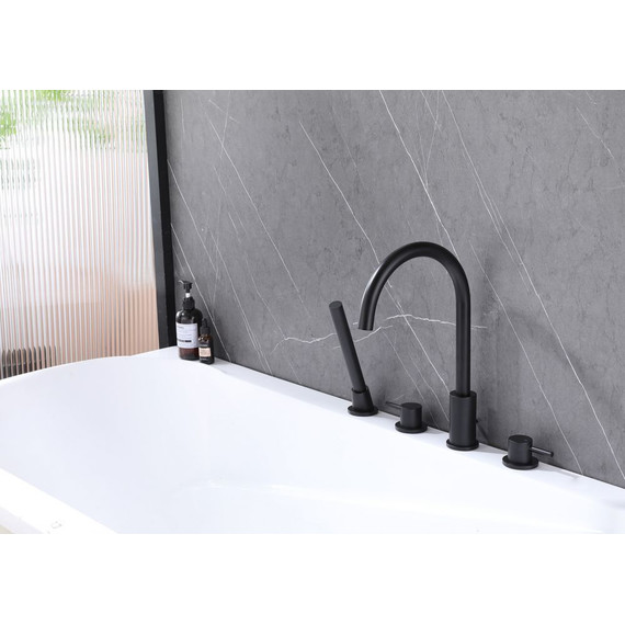 Смеситель для ванны Abber Wasser Kreis AF8113B, чёрный матовый, Цвет производителя: чёрный матовый фото 2