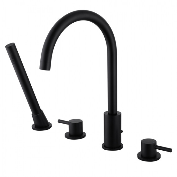Смеситель для ванны Abber Wasser Kreis AF8113B, чёрный матовый, Цвет производителя: чёрный матовый фото 
