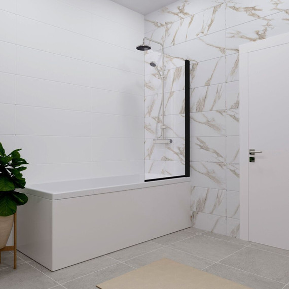 Шторка для ванны Triton Соло, чёрный/прозрачное - 4 Шторка для ванны Triton Соло, чёрный/прозрачное фото 4