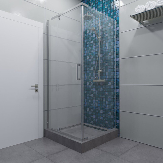 Душевое ограждение Triton Терра 90x90 см, хром/прозрачное фото 4