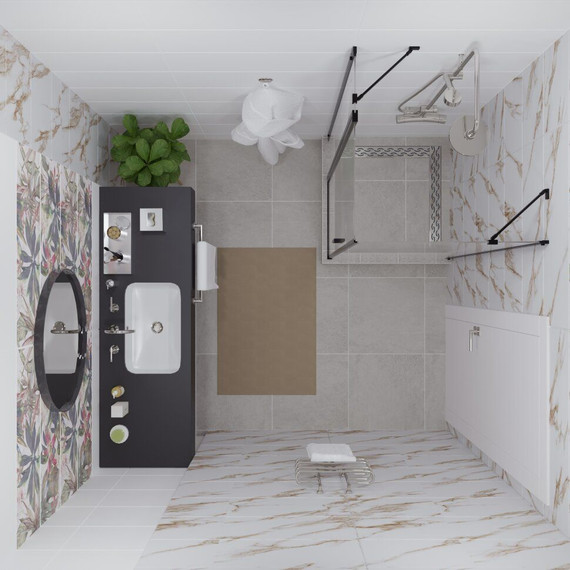 Душевое ограждение Triton Йота 90x90 см, чёрный/прозрачное фото 5