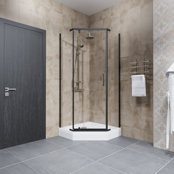 Душевое ограждение Triton Дека 90x90 см (с поддоном) чёрный/прозрачное фото 4