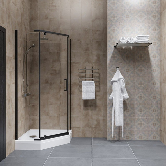 Душевое ограждение Triton Дека 90x90 см (с поддоном) чёрный/прозрачное фото 5