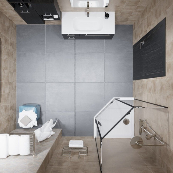 Душевое ограждение Triton Дека 90x90 см (с поддоном) чёрный/прозрачное фото 7