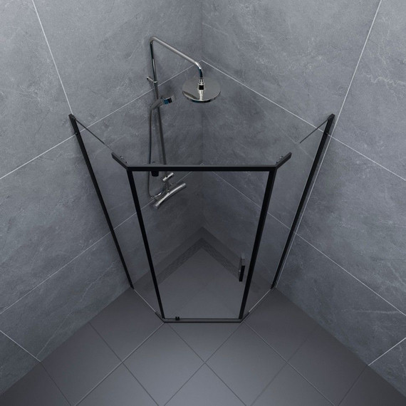 Душевое ограждение Triton Дека 90x90 см, чёрный/прозрачное фото 3