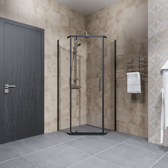 Душевое ограждение Triton Дека 90x90 см, чёрный/прозрачное фото 6