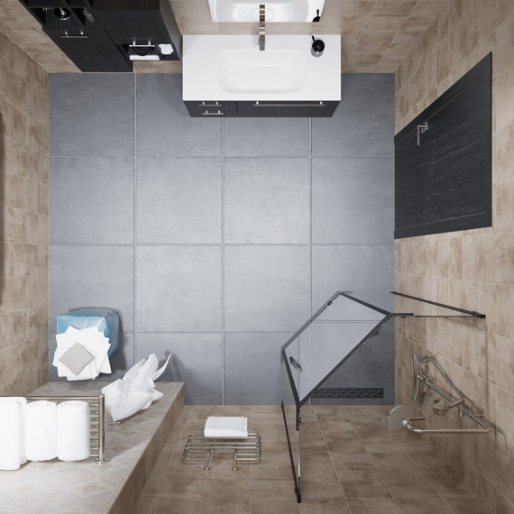 Душевое ограждение Triton Дека 90x90 см, чёрный/прозрачное фото 7