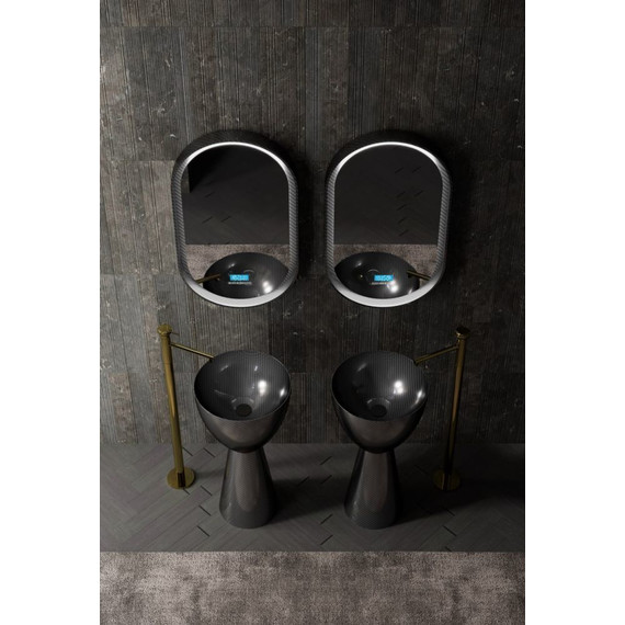 Раковина напольная Abber Karbon 45 см AK2003, чёрный фото 4