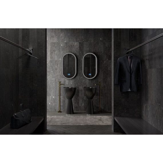 Раковина напольная Abber Karbon 45 см AK2003, чёрный фото 5