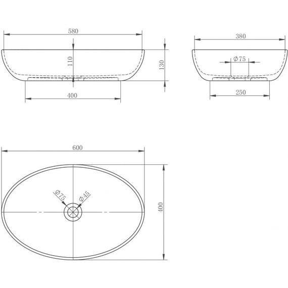 Раковина-чаша Abber Karbon 60 см AK2041, чёрный фото 5