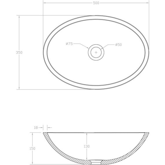 Раковина-чаша Abber Karbon 50 см AK2042, чёрный фото 5