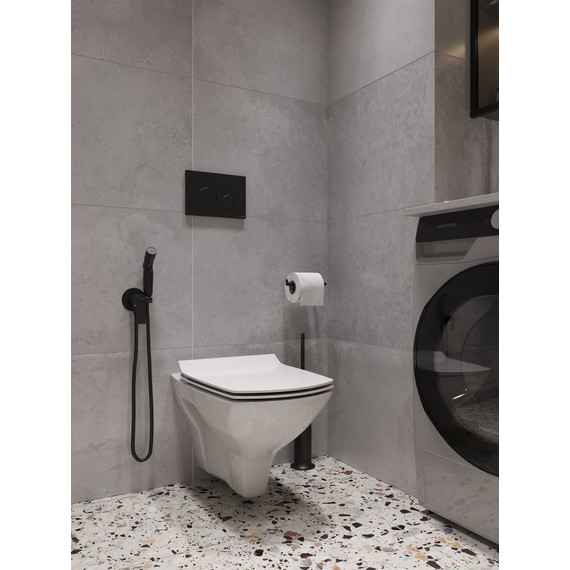 Набор для гигиенического душа Cersanit Brasko A64103, чёрный матовый фото 7