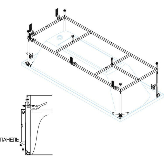 Каркас для ванны Cezares Eco 155x70 см ECO-155-70-MF-R фото 