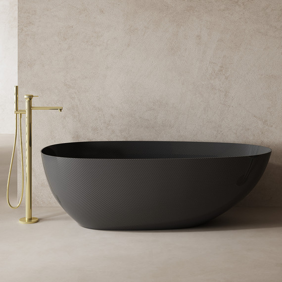 Ванна отдельностоящая Abber Karbon 170x80 см AK9011-1.7, чёрный фото 