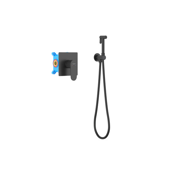 Набор для гигиенического душа Aquatek Оберон AQ1219MB (со скрытой частью) чёрный матовый фото 