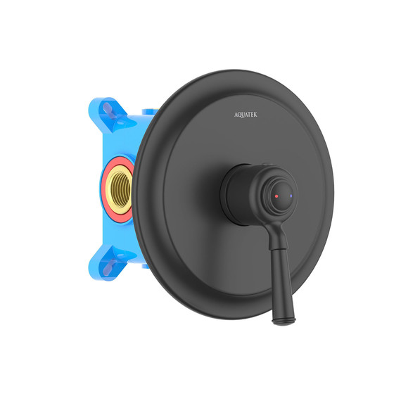 Смеситель для душа Aquatek Классик AQ1566MB (со скрытой частью) чёрный матовый, Цвет производителя: чёрный матовый фото 