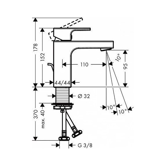 Смеситель для раковины Hansgrohe Vernis Shape 71568000 - 2 Смеситель для раковины Hansgrohe Vernis Shape 71568000 фото 2