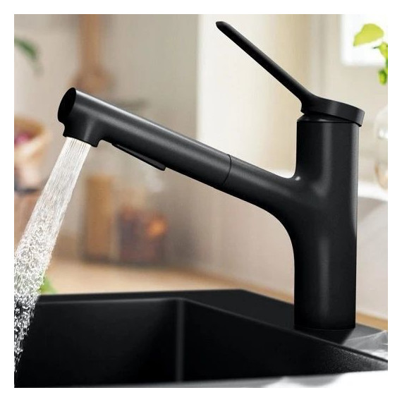 Смеситель для кухни Hansgrohe Zesis M33 74800670, чёрный матовый фото 2