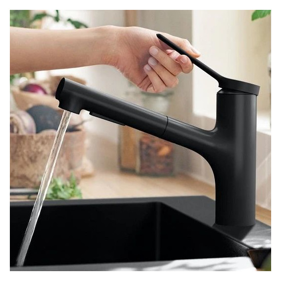 Смеситель для кухни Hansgrohe Zesis M33 74800670, чёрный матовый фото 3