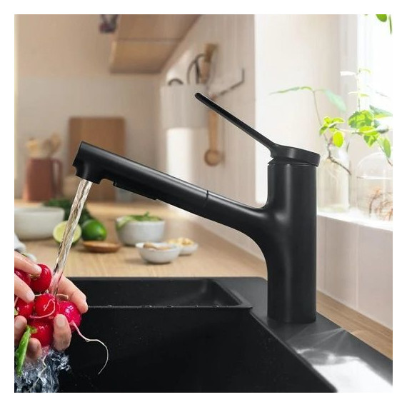 Смеситель для кухни Hansgrohe Zesis M33 74800670, чёрный матовый фото 5