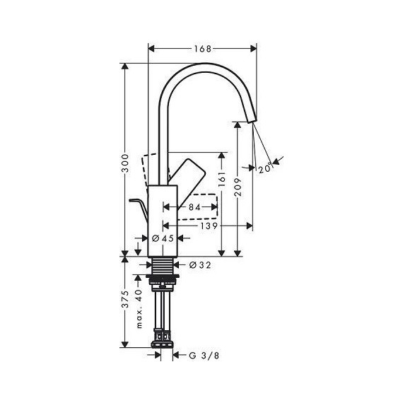 Смеситель для раковины Hansgrohe Vivenis 210 75030670, чёрный матовый - 4 Смеситель для раковины Hansgrohe Vivenis 210 75030670, чёрный матовый фото 4
