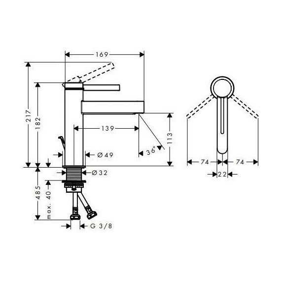 Смеситель для раковины Hansgrohe Finoris 76020700, белый матовый - 4 Смеситель для раковины Hansgrohe Finoris 76020700, белый матовый фото 4