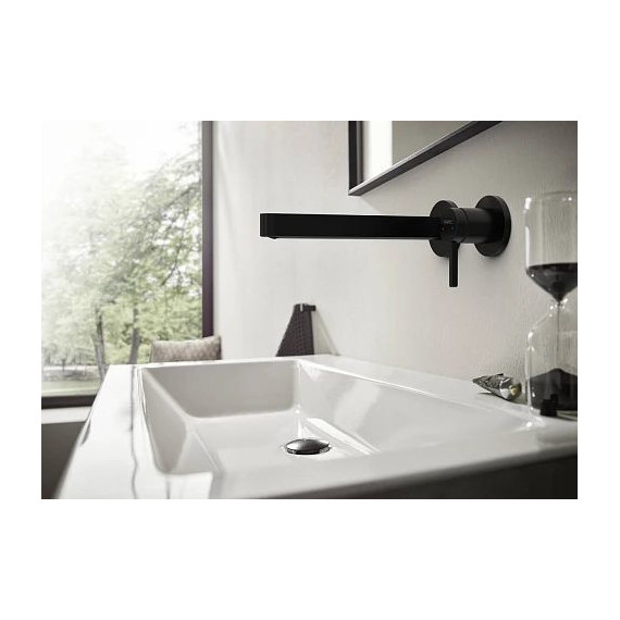Смеситель для раковины настенный Hansgrohe Finoris 76050670, черный матовый фото 2