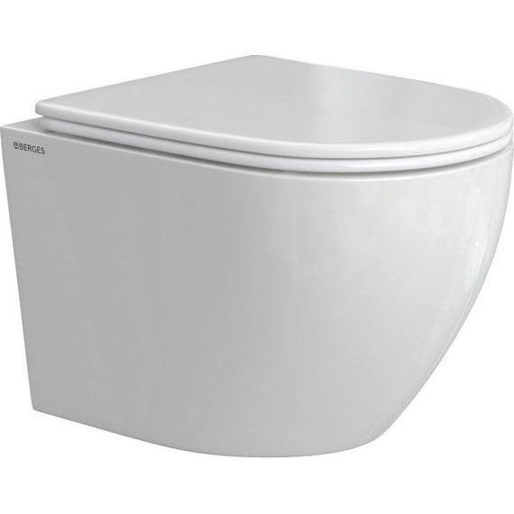 Унитаз подвесной Berges Wasserhaus Okus Rimless 081127 с тонкой крышкой микролифт фото 