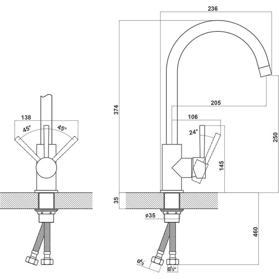 Смеситель для кухни Florentina Альфа FL 313.01H.1123.501, нуар, Цвет производителя: нуар - 2 Смеситель для кухни Florentina Альфа FL 313.01H.1123.501, нуар, Цвет производителя: нуар фото 2