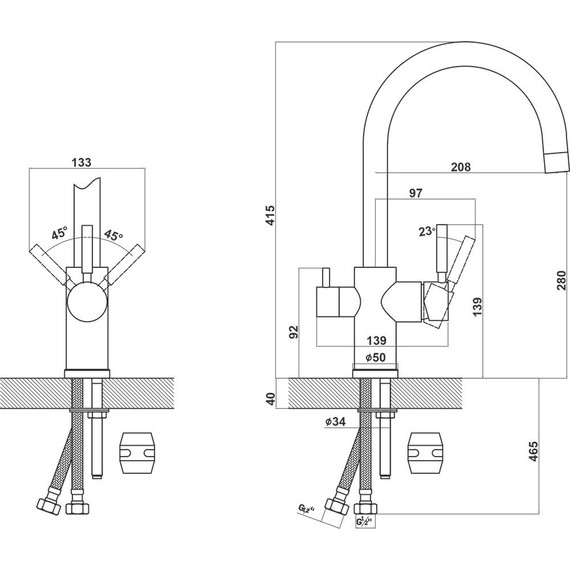 Смеситель для кухни Florentina Клио FL 333.13Н.2123.501, нуар фото 2
