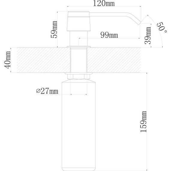 Дозатор для моющего средства Florentina Рондо FL 703.727.0000.501, нуар фото 2
