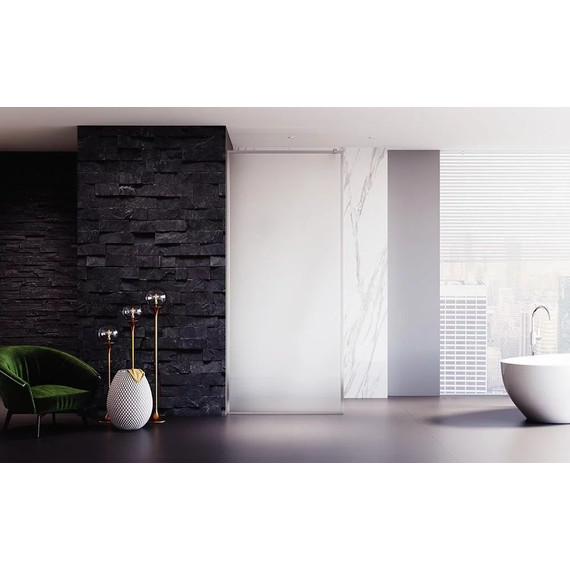 Душевая перегородка Veconi Korato 100 см KR81FR-100-07-C4 (стекло 8 мм) с кронштейном в комплекте, хром/матовое фото 2