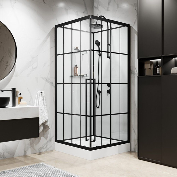 Душевая кабина Niagara Standart 100x100 см R ST100/15QR/KL/BKT, чёрный/прозрачное фото 2