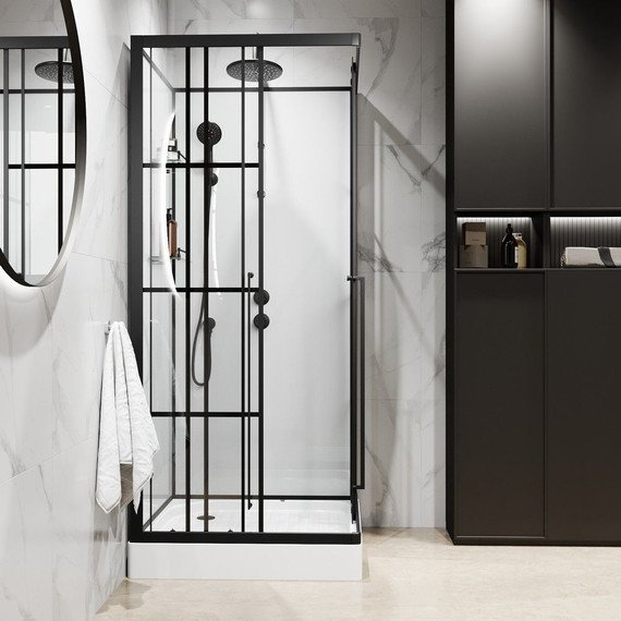 Душевая кабина Niagara Standart 90x90 см R ST90/15QR/KL/BKT, чёрный/прозрачное фото 3