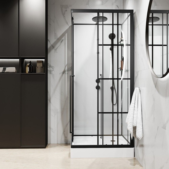 Душевая кабина Niagara Standart 90x90 см L ST90/15QL/KL/BKT, чёрный/прозрачное - 3 Душевая кабина Niagara Standart 90x90 см L ST90/15QL/KL/BKT, чёрный/прозрачное фото 3