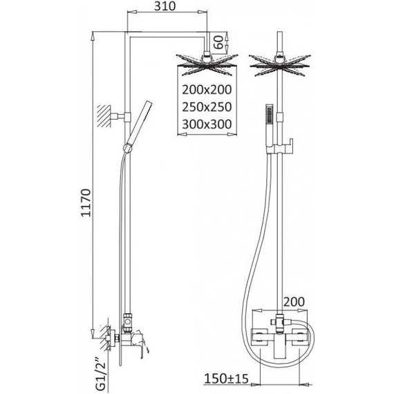 Душевая стойка Cezares PORTA-CD-SR, sunrise, Цвет производителя: Sunrise фото 3